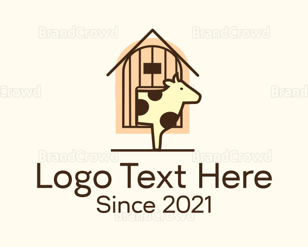 Cow Farm Barn House Logo