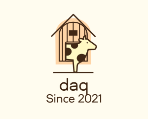 Cow Farm Barn House logo design