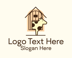 Cow Farm Barn House Logo