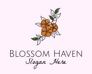 Flowering - Flower Boutique Line Art logo design