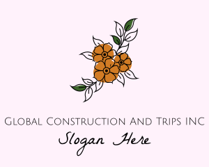 Floristry - Flower Boutique Line Art logo design