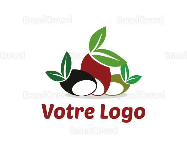 Olive Fruit Leaves Logo