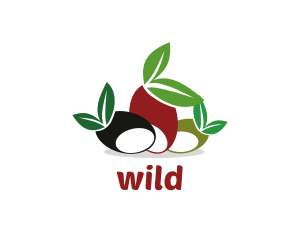 Olive Fruit Leaves Logo