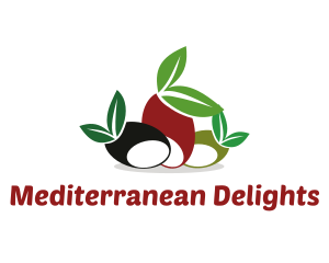 Mediterranean - Olive Fruit Leaves logo design