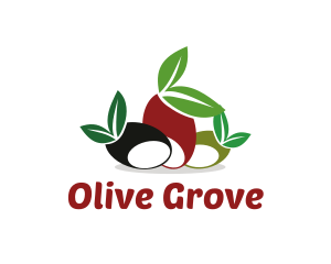 Olive Fruit Leaves logo design