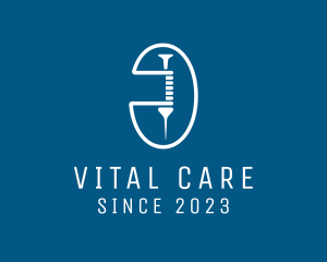 Medical Vaccine Syringe logo design