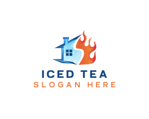 House Ice Flame logo design