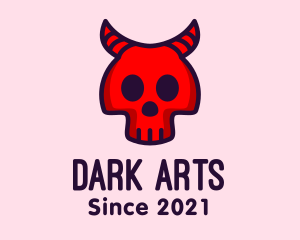 Satanic - Red Devil Skull logo design