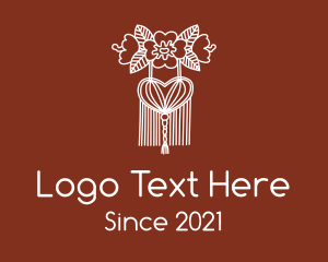 Hippie - Floral Macrame  Decor logo design