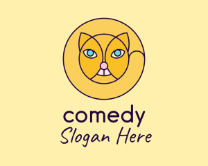 Yellow Circle Cat Logo
