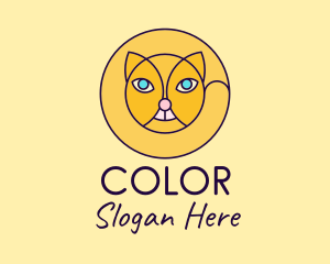 Pet Shop - Yellow Circle Cat logo design