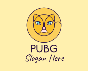 Cafe - Yellow Circle Cat logo design