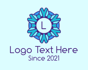 Letter - Ice Snowflake Letter logo design