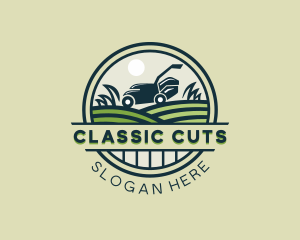 Lawn Care Mower Landscaping logo design