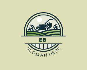 Lawn Care Mower Landscaping logo design