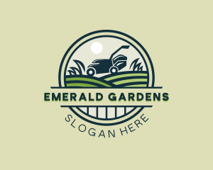 Lawn Care Mower Landscaping logo design