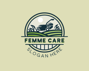 Lawn Care Mower Landscaping logo design