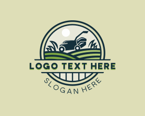 Lawn Care Mower Landscaping Logo