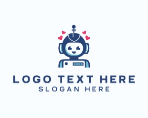 Video Games - Cute Love Robot logo design