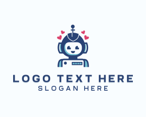 Dating App - Cute Love Robot logo design