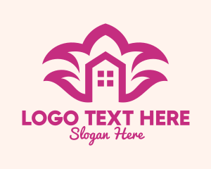 Flower - Purple Flower Housing Property logo design