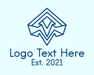 Venture - Blue Geometric Arrow logo design