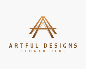 Abstract Geometric Letter A logo design