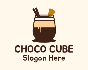 Chocolate Milkshake Drink Logo