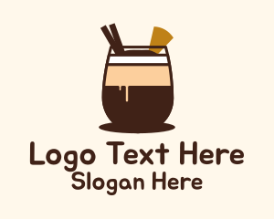 Chocolate Milkshake Drink Logo