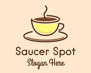 Saucer - Hot Coffee Cup logo design