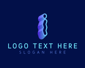 Negative Space - Creative Zigzag Letter I logo design