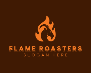 Roasting - Roasted Goat Barbecue logo design