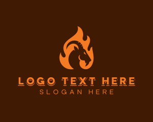 Hot - Roasted Goat Barbecue logo design