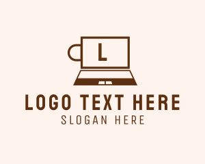 Coffee - Laptop Internet Cafe Studio logo design