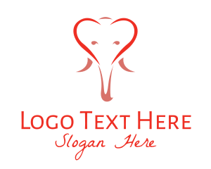 Animal Sanctuary - Outline Elephant Heart logo design