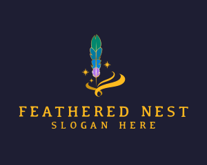 Literature Feather Quill logo design