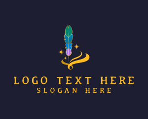 Blogger - Literature Feather Quill logo design