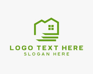 Roof - Green Eco Friendly House logo design