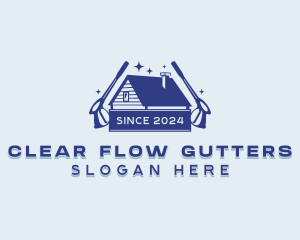 Gutter - Roof Cleaning Washer logo design