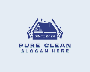 Roof Cleaning Washer logo design