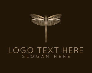 Indigo - Elegant Gold Dragonfly logo design