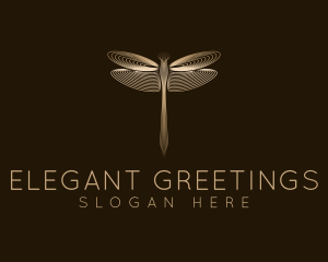 Elegant Gold Dragonfly logo design