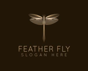 Elegant Gold Dragonfly logo design