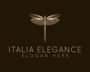 Elegant Gold Dragonfly logo design