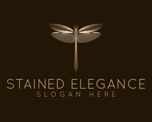 Elegant Gold Dragonfly logo design