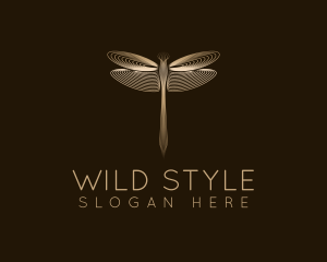 Elegant Gold Dragonfly logo design