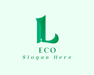 Natural Leaf Gardening Letter L Logo