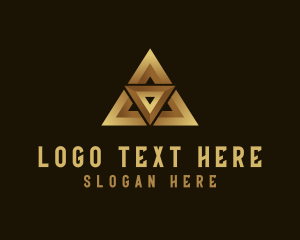 Pyramid - Gold Luxury Triangle logo design