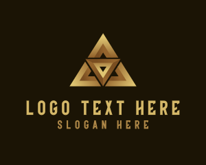 Financial - Gold Luxury Triangle logo design