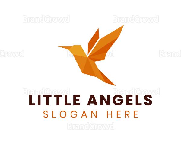 Hummingbird Origami Art Logo